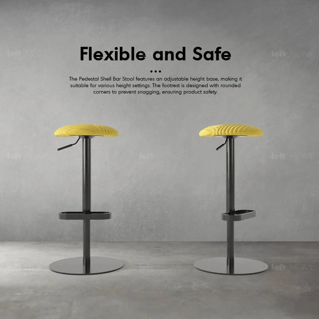 Modernfabric round bar stool shell in details.