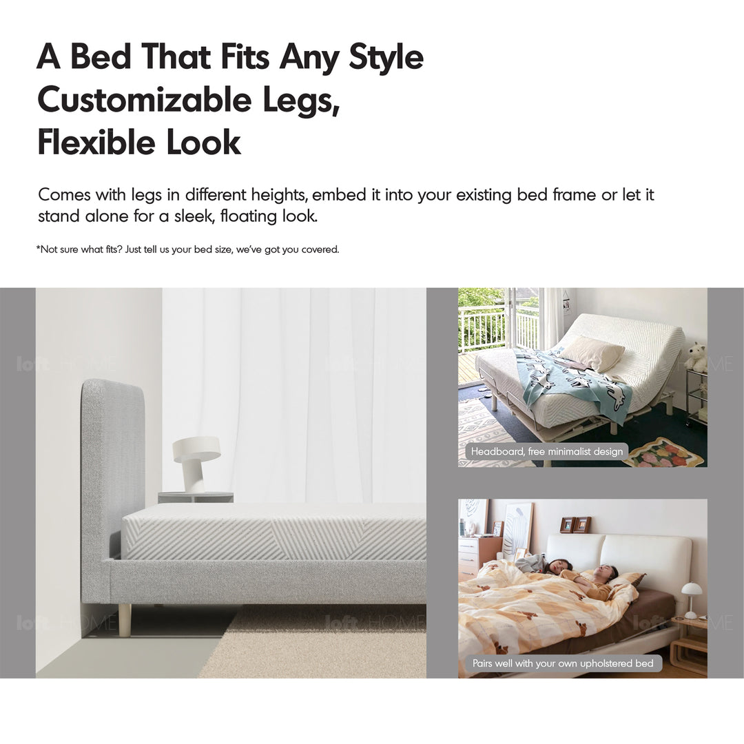 Minimalist metal electric adjustable bed frame with mattress 2in1 set upone detail 1.