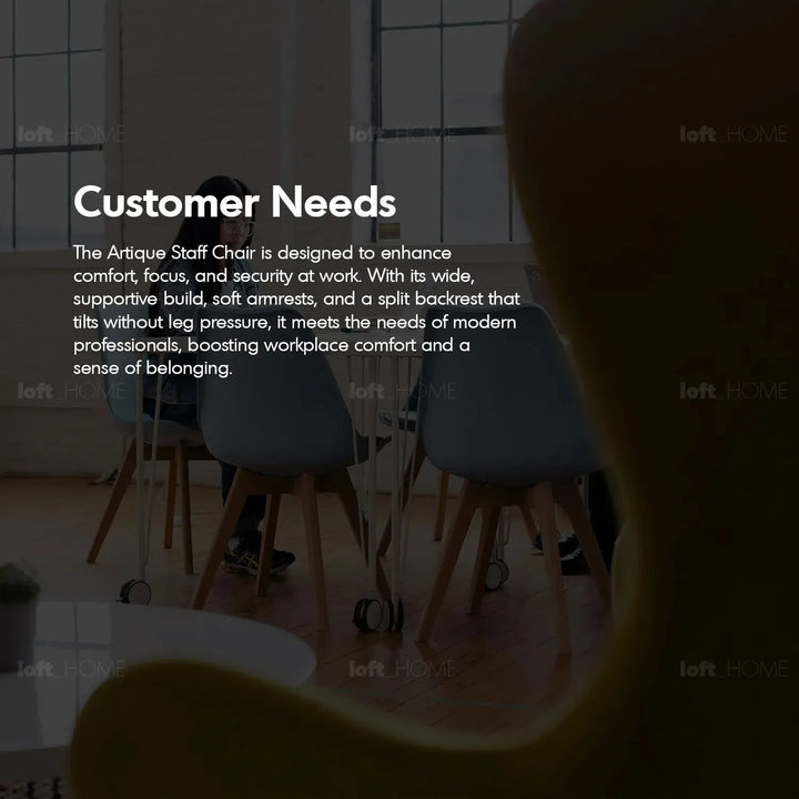 Modern mesh ergonomic office chair artique in close up details.