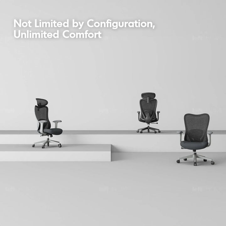 Modern mesh ergonomic office chair artique in still life.