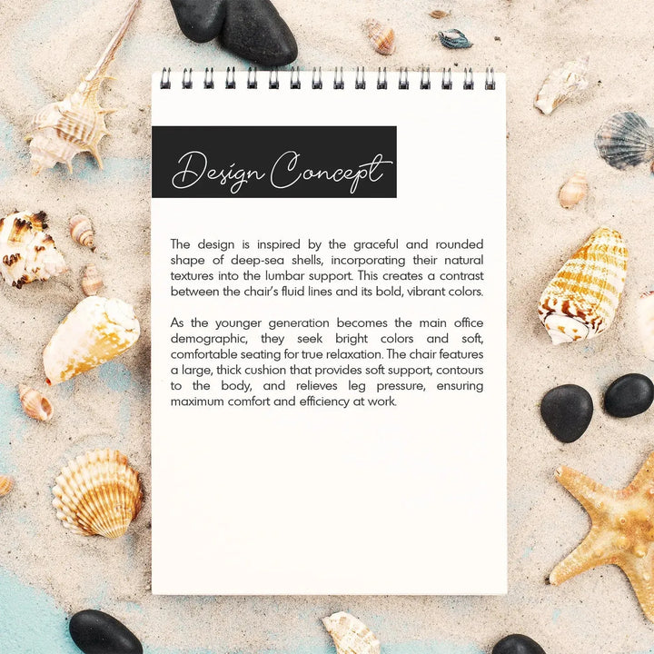 Modern mesh ergonomic office chair conch in panoramic view.