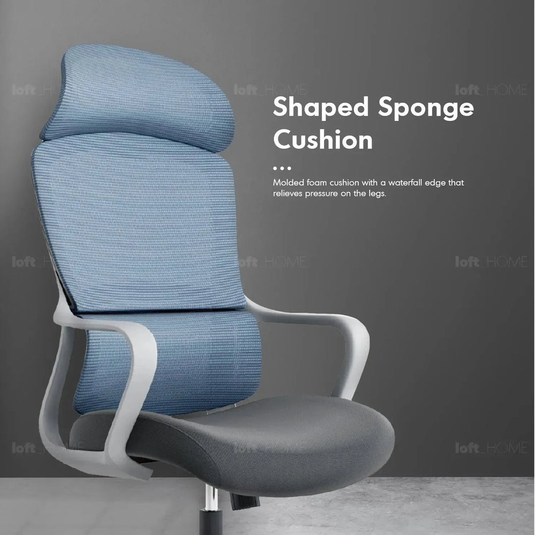 Modern mesh ergonomic office chair curve layered structure.