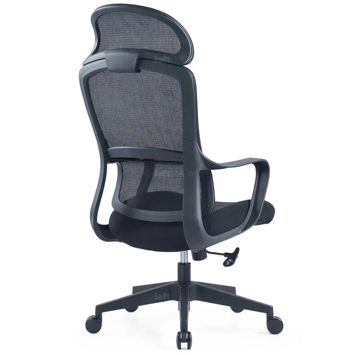 Modern mesh ergonomic office chair with headrest curve detail 10.