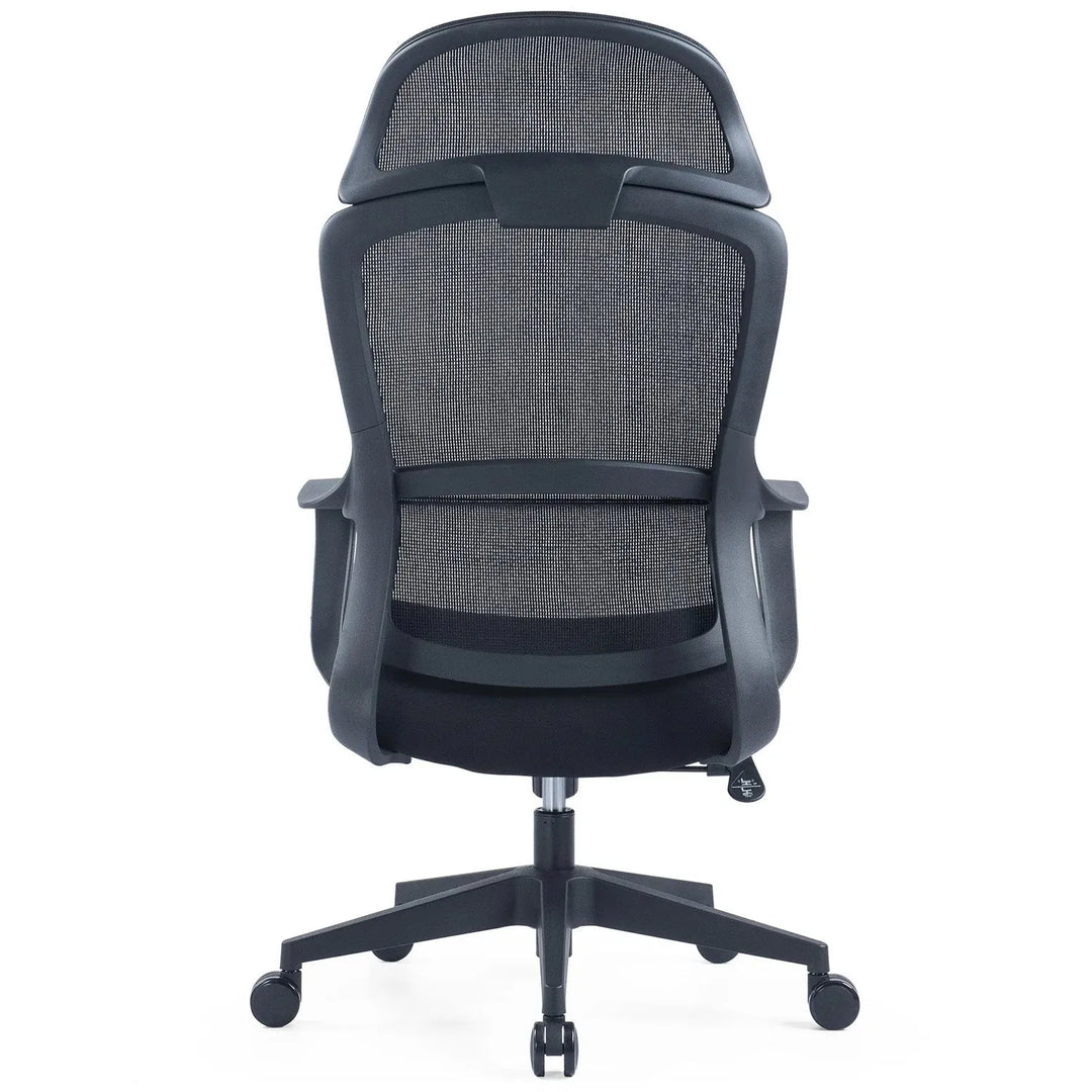 Modern mesh ergonomic office chair with headrest curve detail 11.