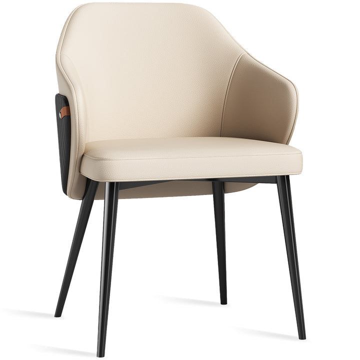 Modern microfiber leather dining chair dual layered structure.