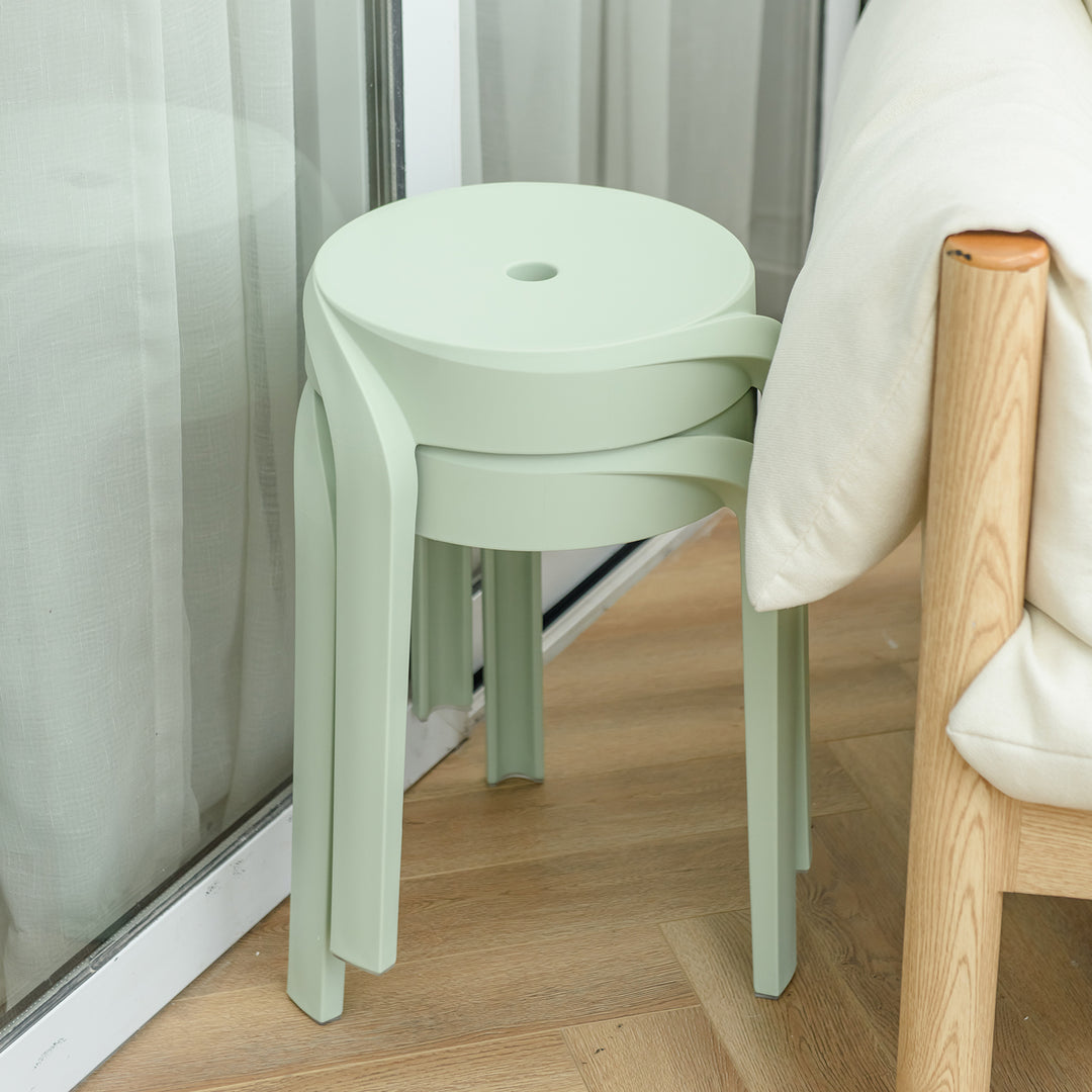Modern plastic stackable dining stool 4pcs set whirl detail 1.