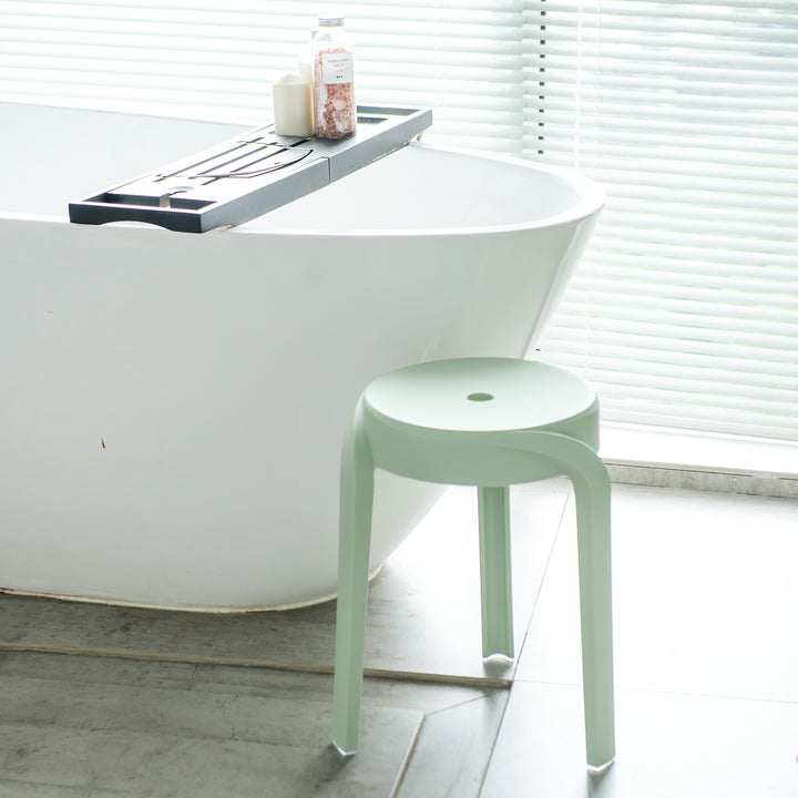 Modern plastic stackable dining stool 4pcs set whirl detail 2.