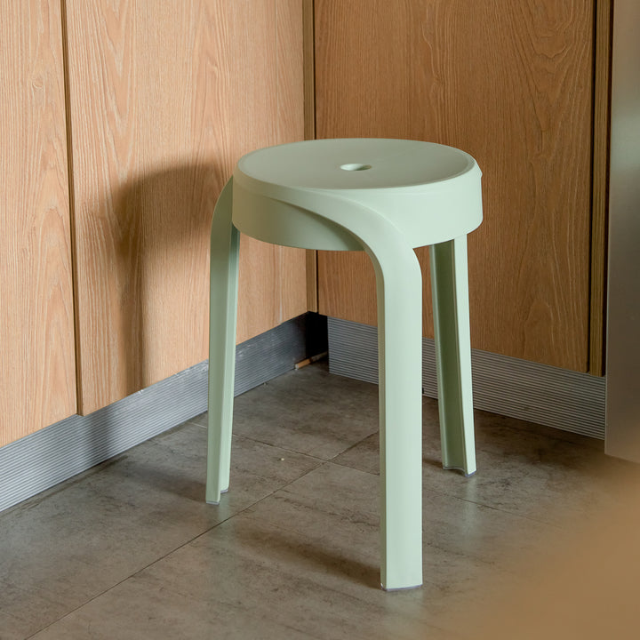 Modern plastic stackable dining stool 4pcs set whirl detail 4.