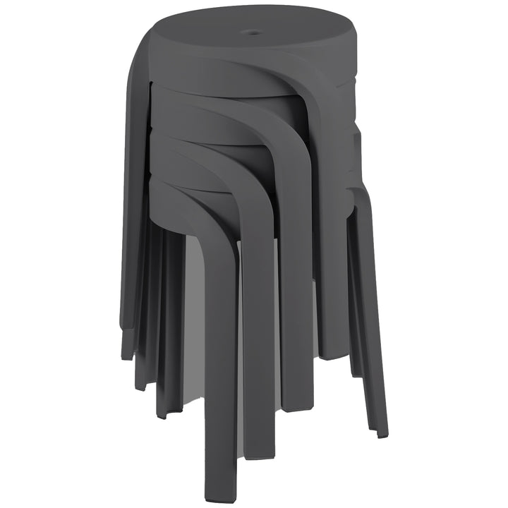 Modern plastic stackable dining stool 4pcs set whirl detail 12.