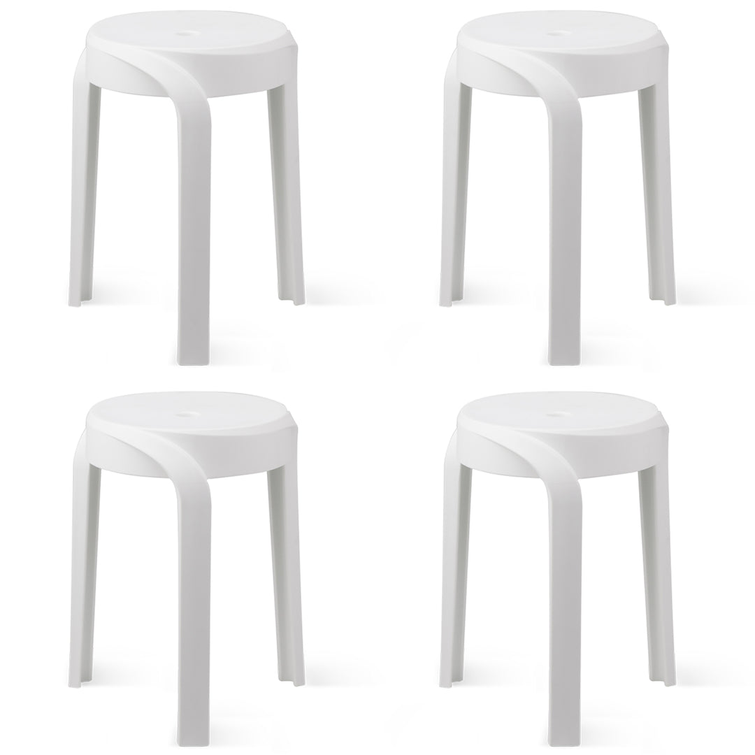 Modern plastic stackable dining stool 4pcs set whirl detail 15.