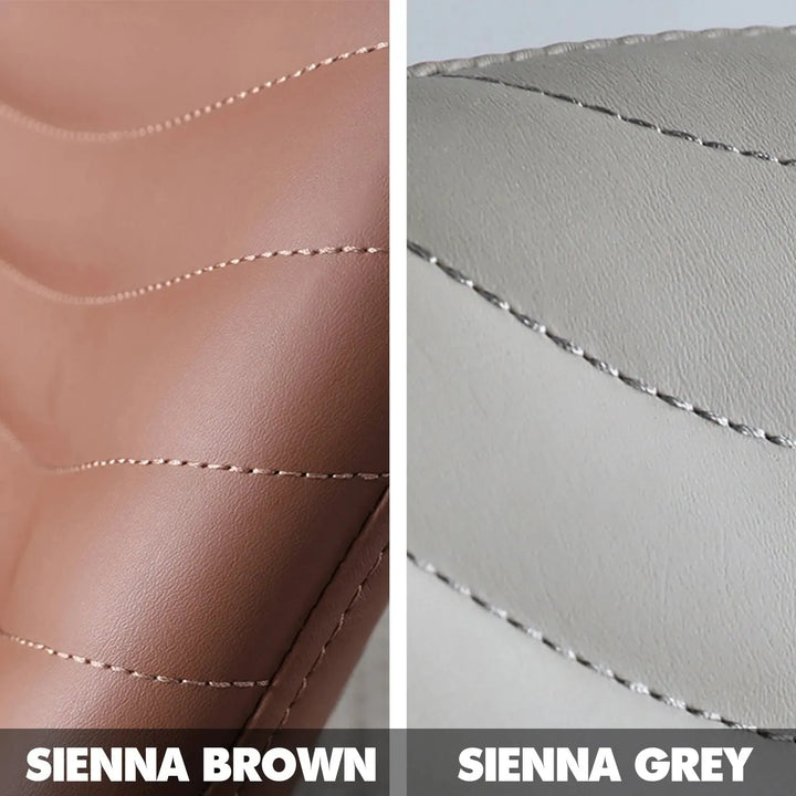 Modern pu leather dining chair sienna color swatches.