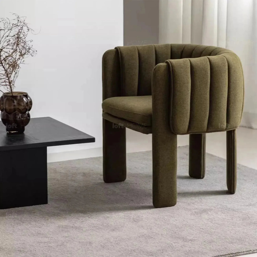 Modern faux cashmere fabric dining chair cactus conceptual design.