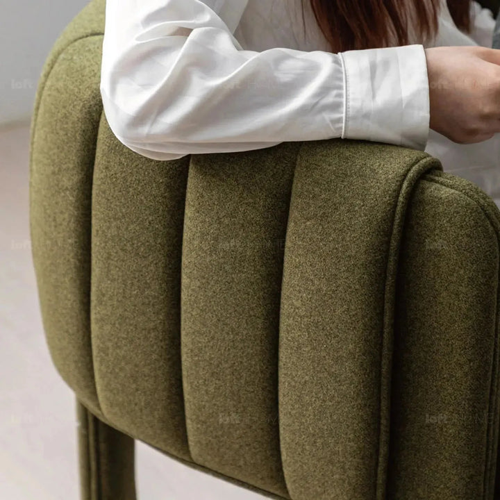 Modern faux cashmere fabric dining chair cactus layered structure.