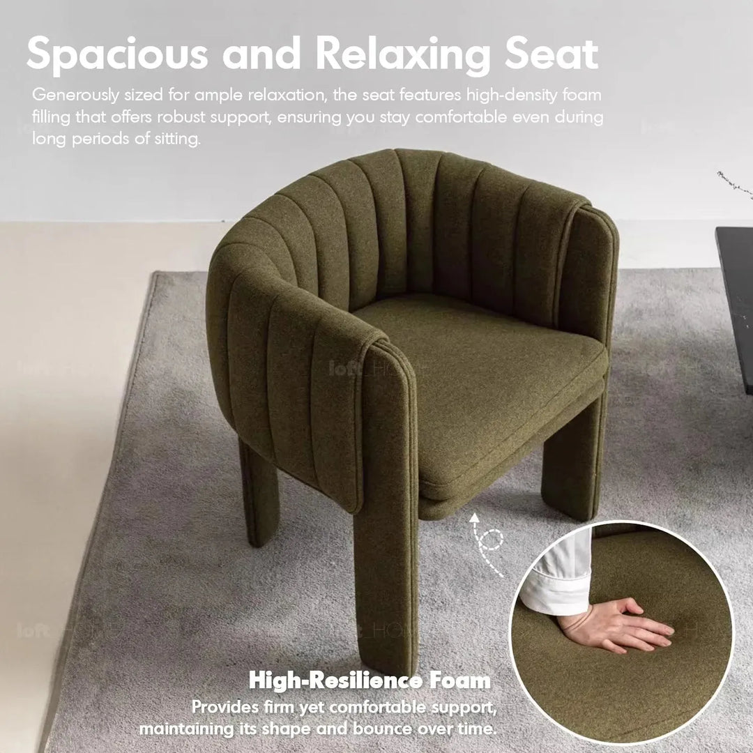 Modern faux cashmere fabric dining chair cactus material variants.