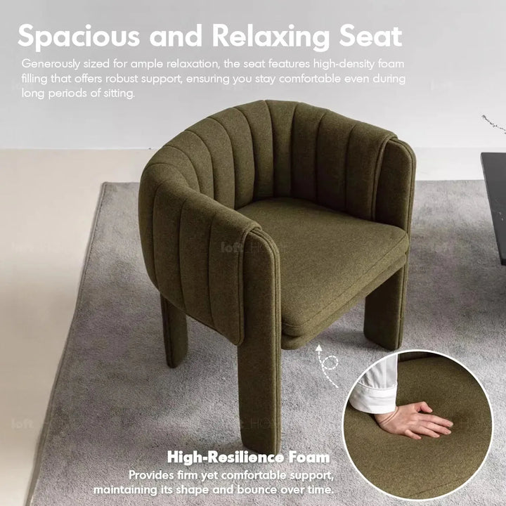 Modern faux cashmere fabric dining chair cactus material variants.