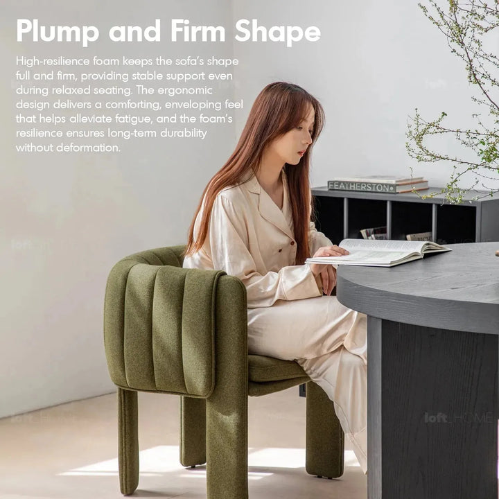 Modern faux cashmere fabric dining chair cactus in real life style.