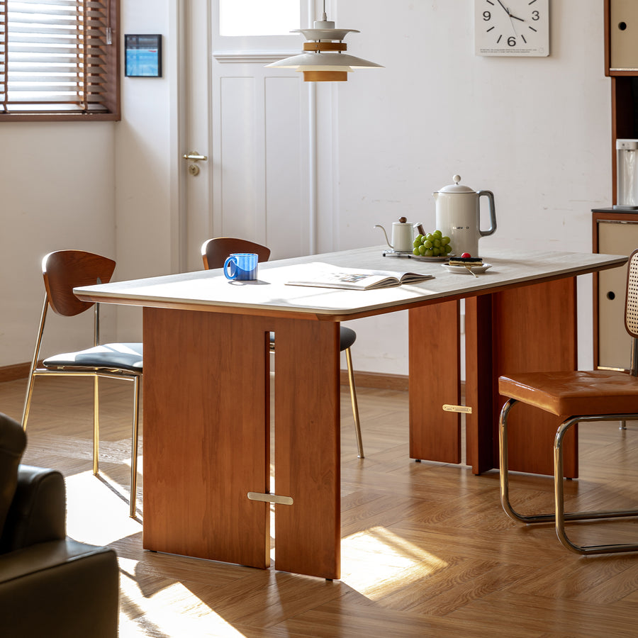 Vintage boxwood sintered stone dining table roma primary product view.