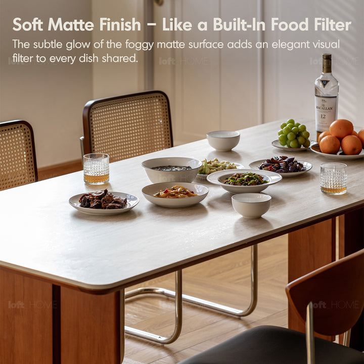 Vintage boxwood sintered stone dining table roma situational feels.