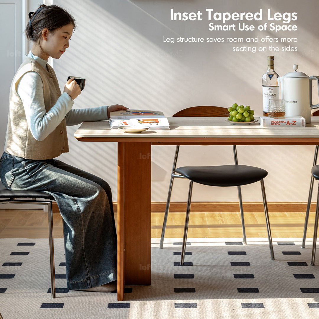 Vintage boxwood sintered stone dining table roma detail 6.