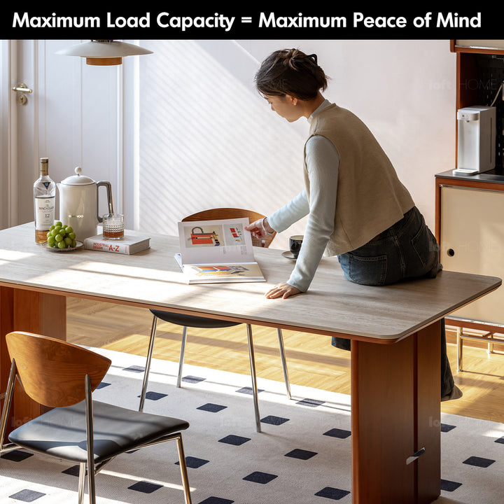 Vintage boxwood sintered stone dining table roma detail 8.