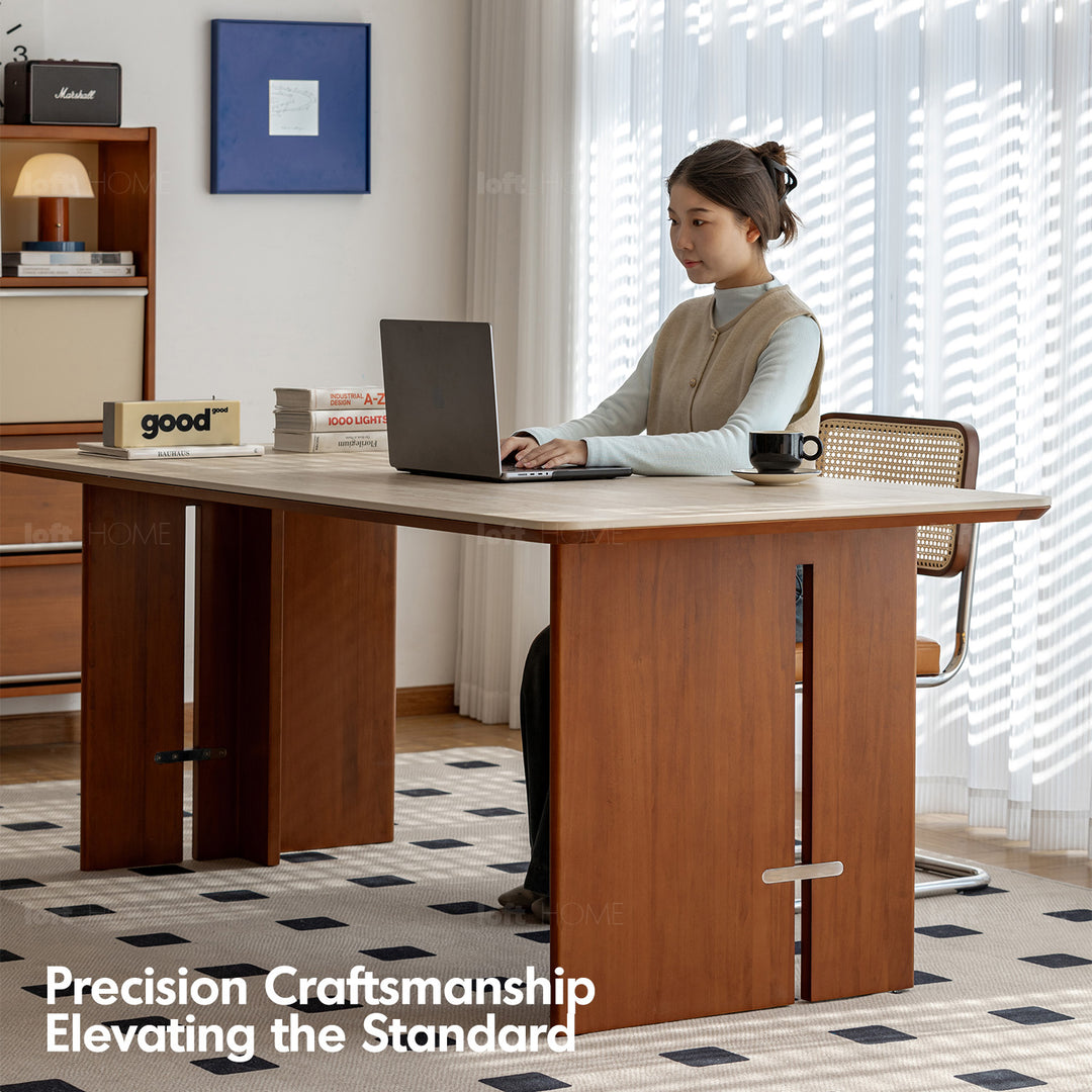 Vintage boxwood sintered stone dining table roma detail 14.