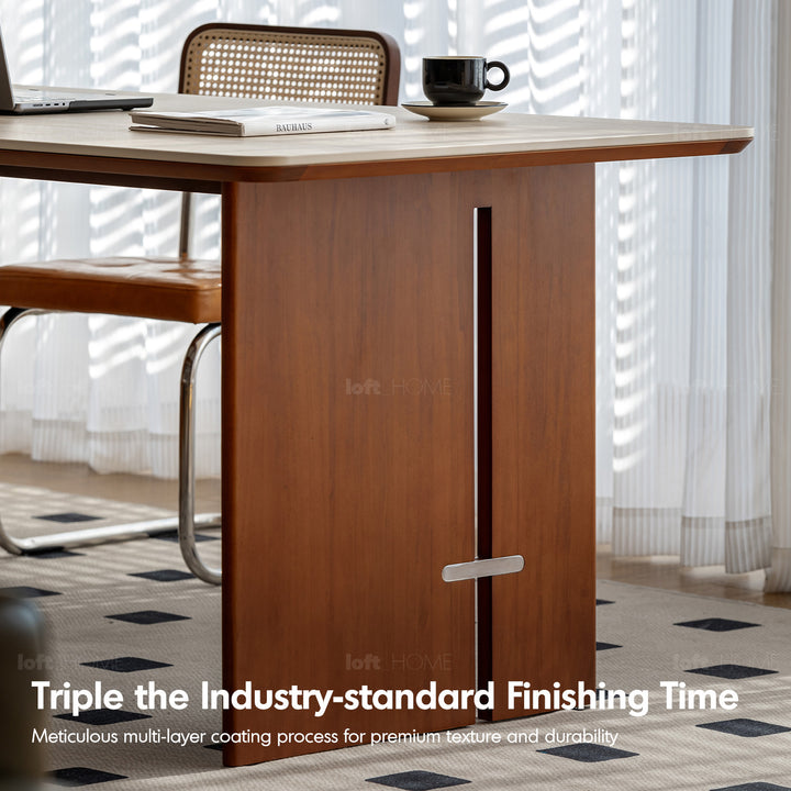 Vintage boxwood sintered stone dining table roma detail 15.