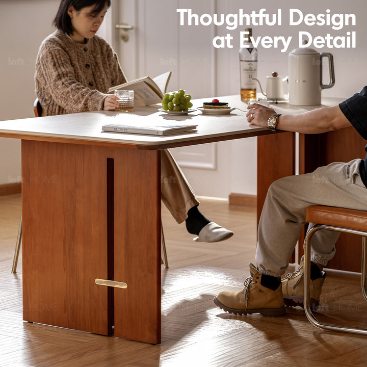 Vintage boxwood sintered stone dining table roma detail 17.