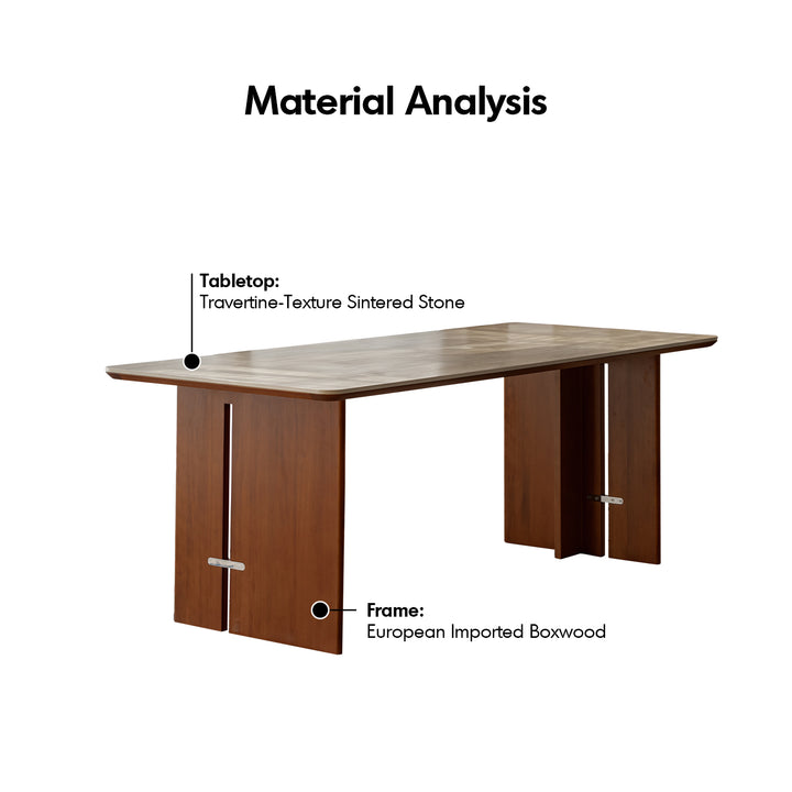 Vintage boxwood sintered stone dining table roma detail 23.