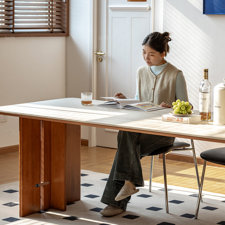 Vintage boxwood sintered stone dining table roma detail 26.