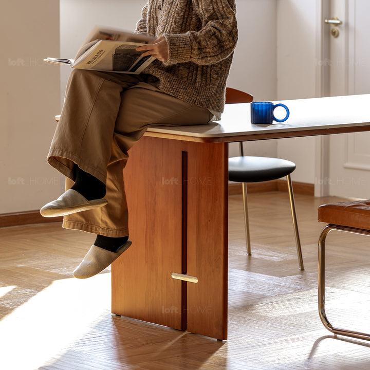 Vintage boxwood sintered stone dining table roma detail 27.