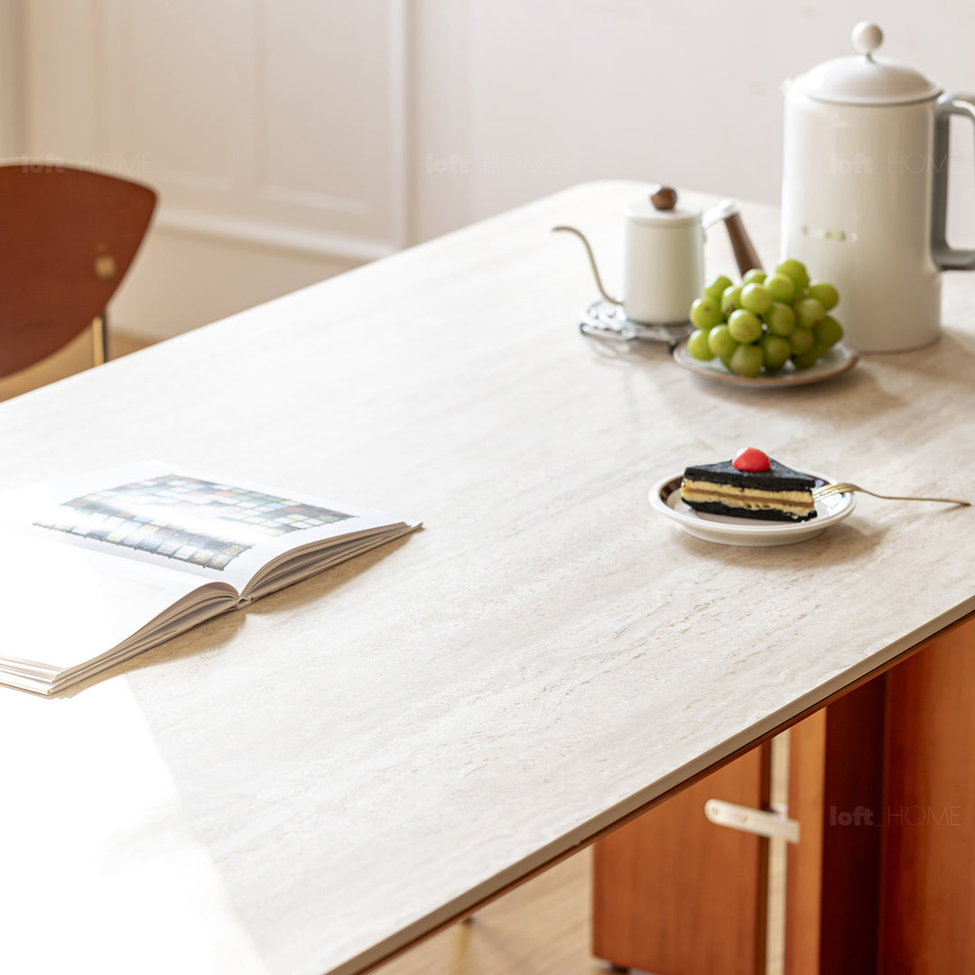 Vintage boxwood sintered stone dining table roma detail 28.