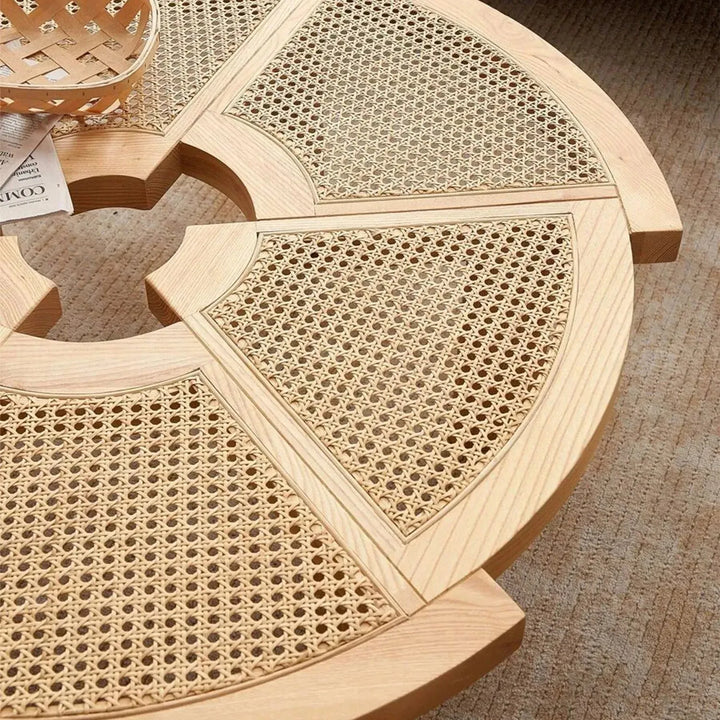 Scandinavian rattan coffee table rio in real life style.