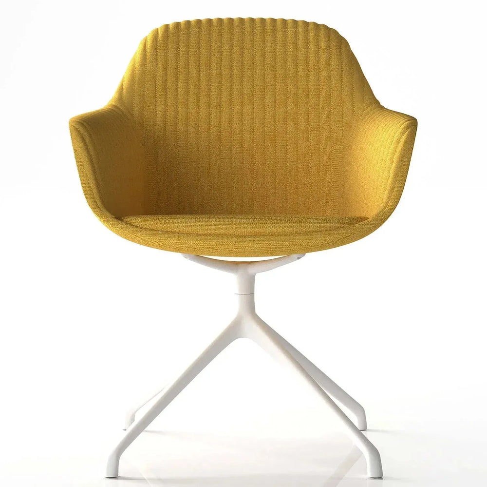 Modern fabric office chair sys in white background.