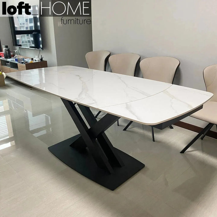 Modern extendable sintered stone dining table luvia environmental situation.