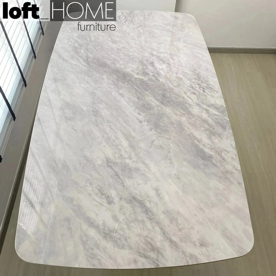 Modern extendable sintered stone dining table luvia conceptual design.