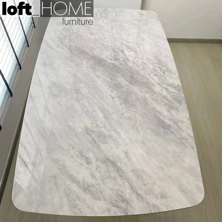 Modern extendable sintered stone dining table luvia conceptual design.