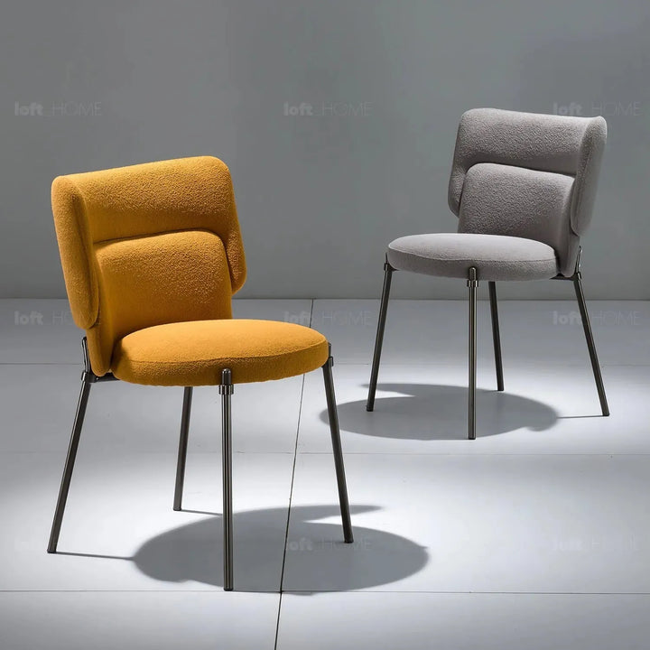 Modern fabric dining chair cloud in panoramic view.