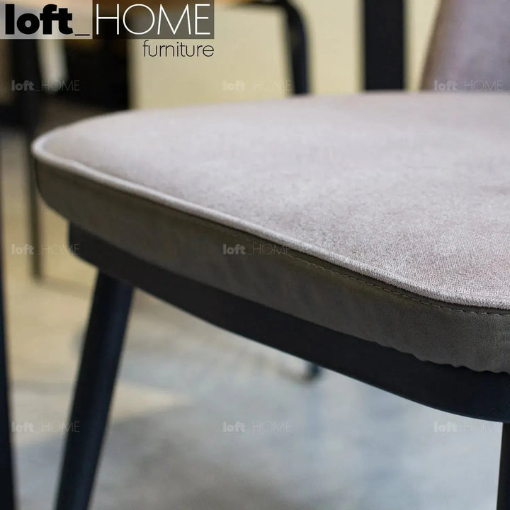 Modern fabric and leather dining chair metal man n10 conceptual design.