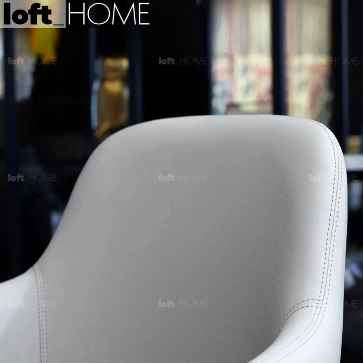 Modern fabric and leather dining chair metal man n11 in still life.