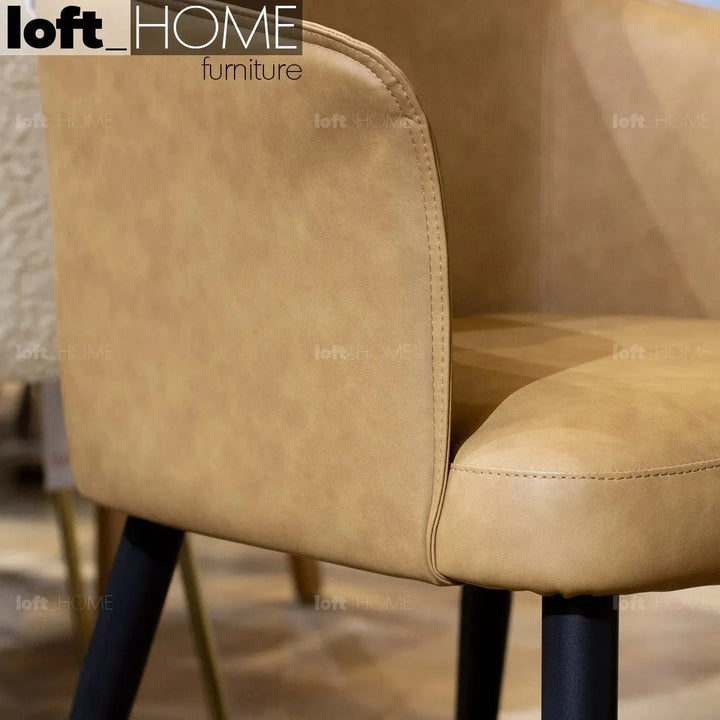 Modern fabric and leather dining chair metal man n12 in still life.