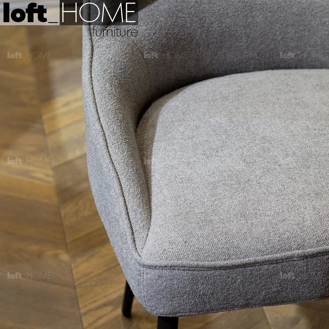 Modern fabric and leather dining chair metal man n14 in still life.