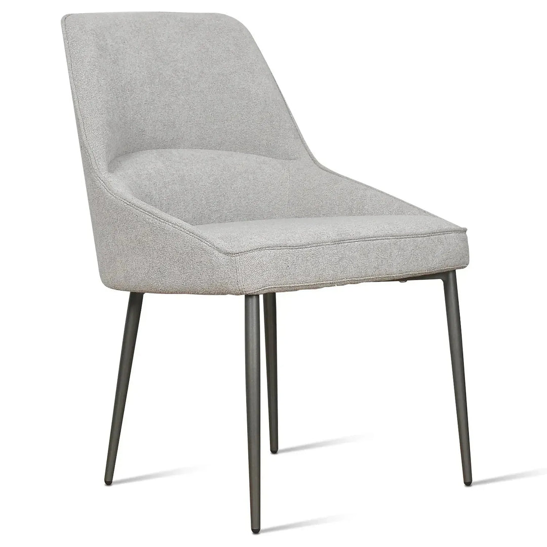 Modern fabric and leather dining chair metal man n14 in white background.