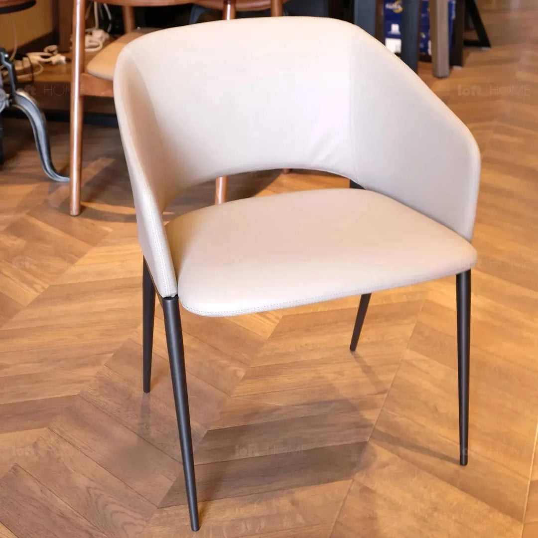 Modern fabric and leather dining chair metal man n16 conceptual design.