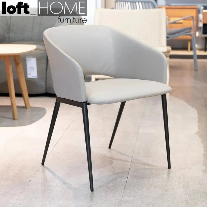 Modern fabric and leather dining chair metal man n16 primary product view.