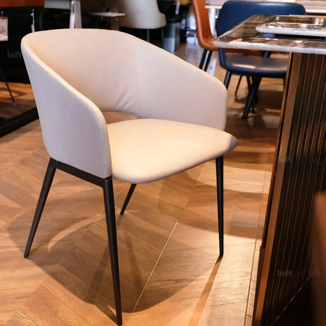 Modern fabric and leather dining chair metal man n16 environmental situation.