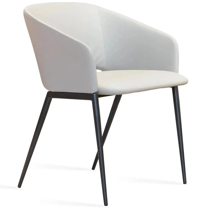 Modern fabric and leather dining chair metal man n16 in white background.