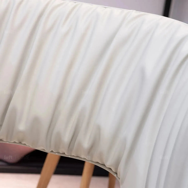 Modern fabric and leather dining chair metal man n18 in panoramic view.