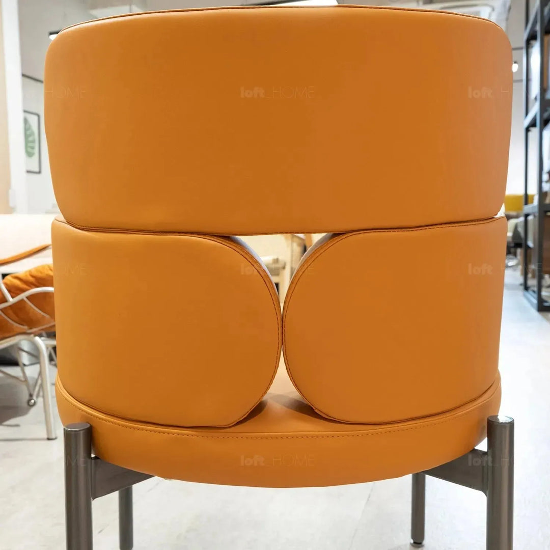 Modern fabric and leather dining chair metal man n19 conceptual design.