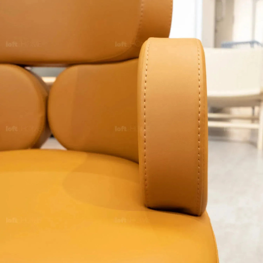 Modern fabric and leather dining chair metal man n19 in still life.