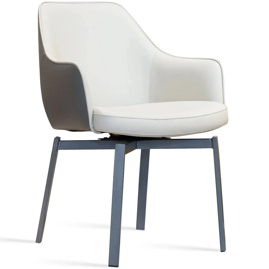 Modern fabric and leather dining chair metal man n20 in white background.